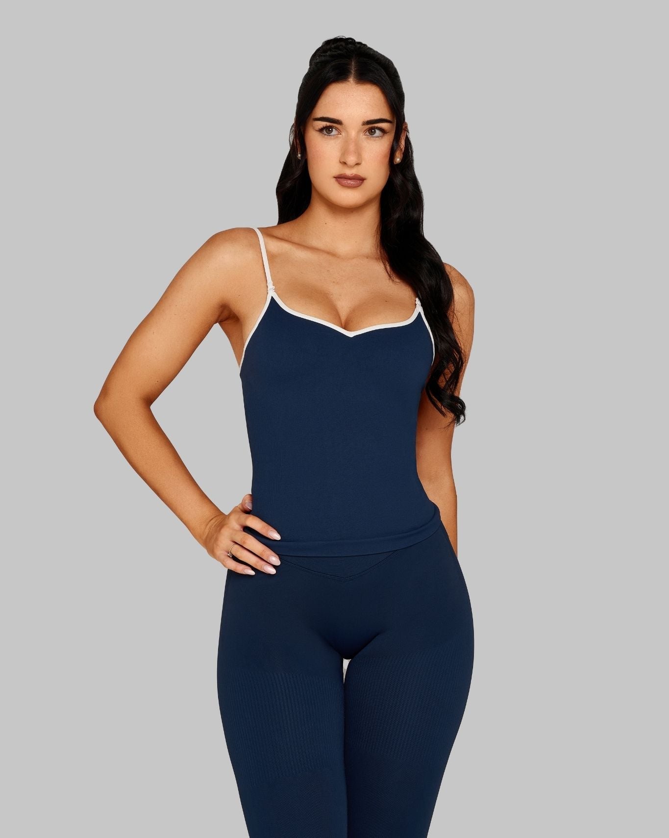 Débardeur Sweetheart Côtelé | Bleu marine