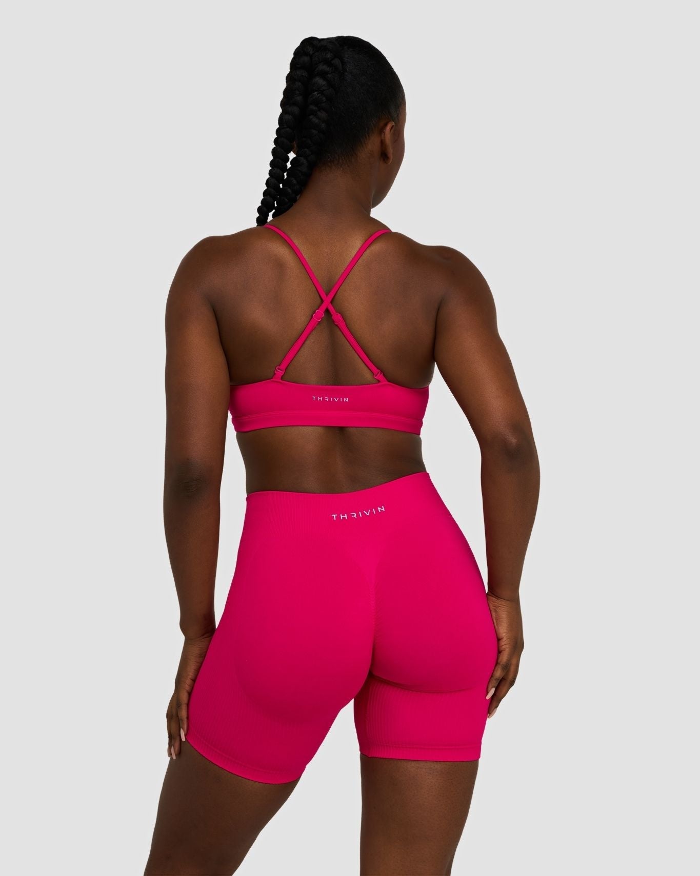 Soutien-gorge sans couture Sculpting en tricot côtelé à col rond Elevate™ | Fraise