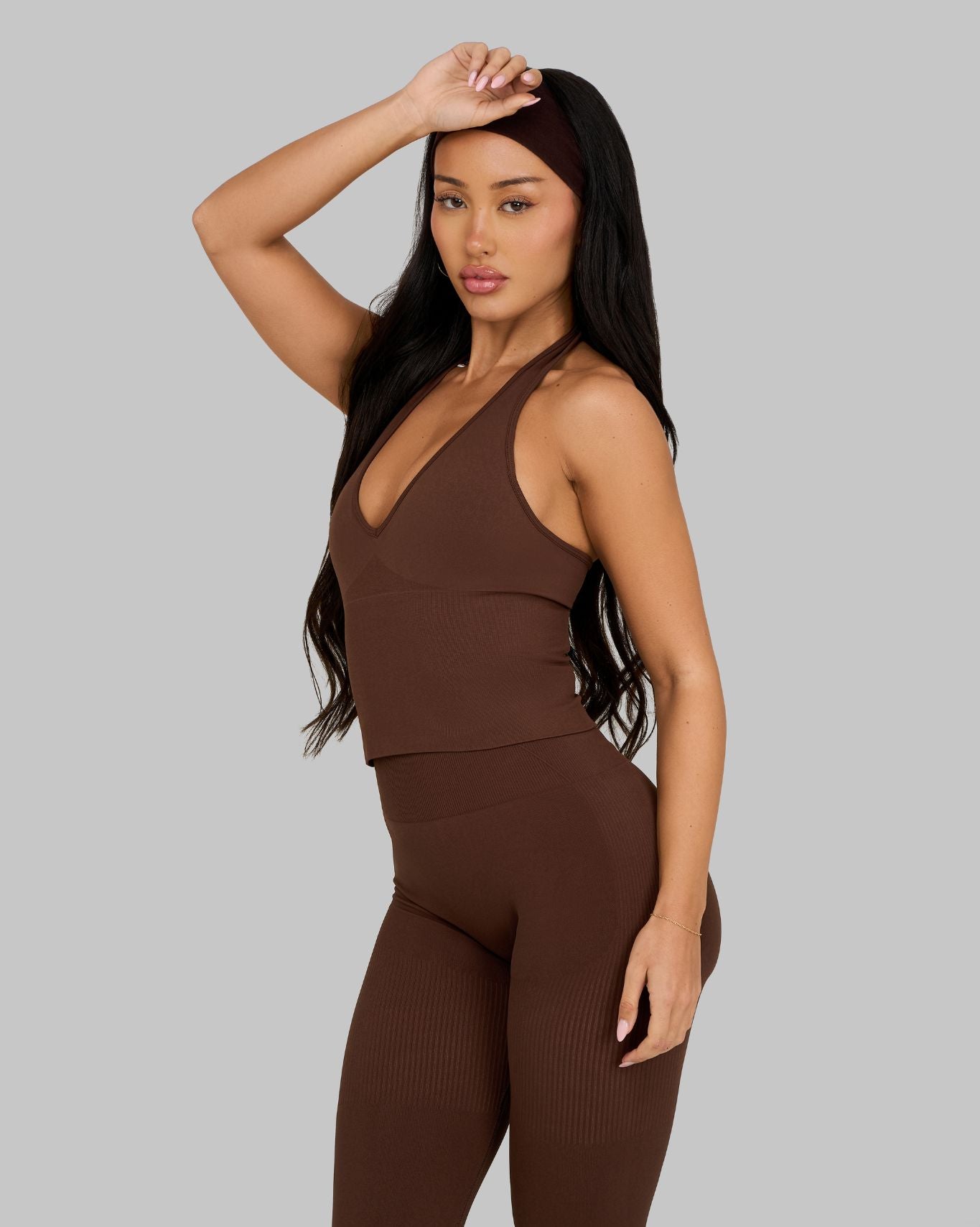 Débardeur Sculptant Sans Coutures à Licou Elevate™ | Marron Bourbon