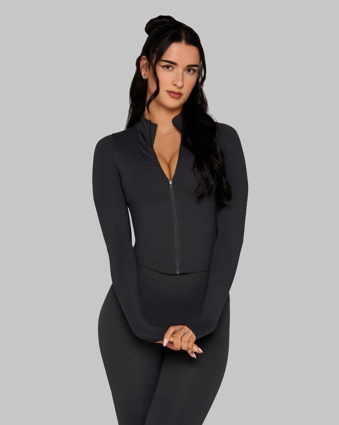 Veste sans couture sculptante Elevate™ | Gris anthracite