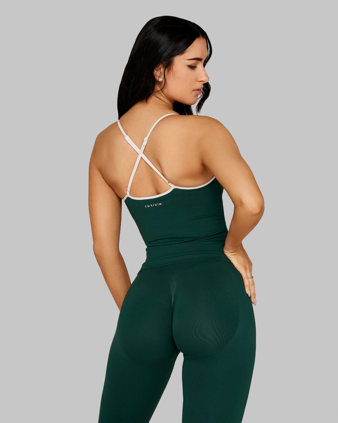 Débardeur Sweetheart Côtelé | Vert Pin