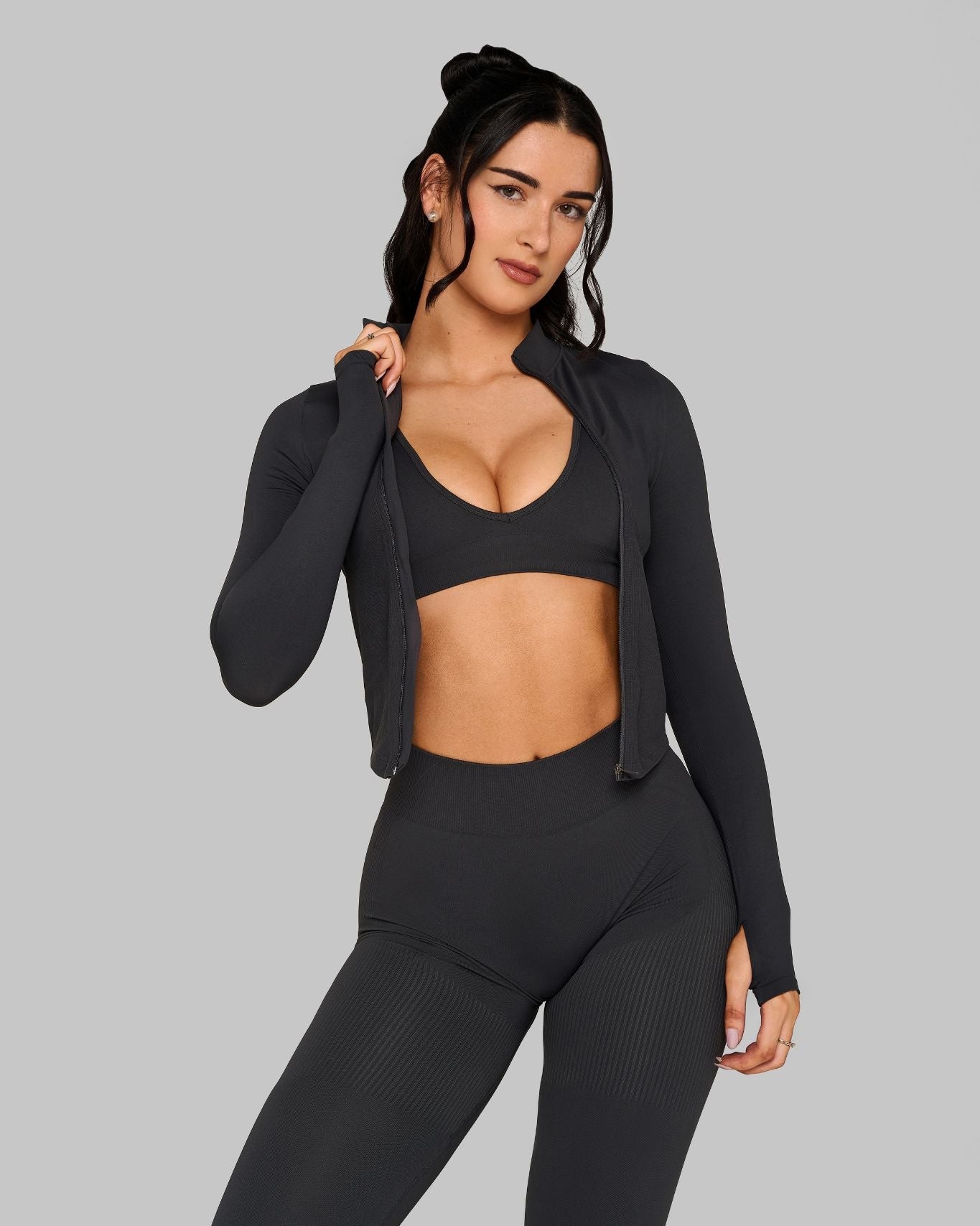 Veste sans couture sculptante Elevate™ | Gris anthracite