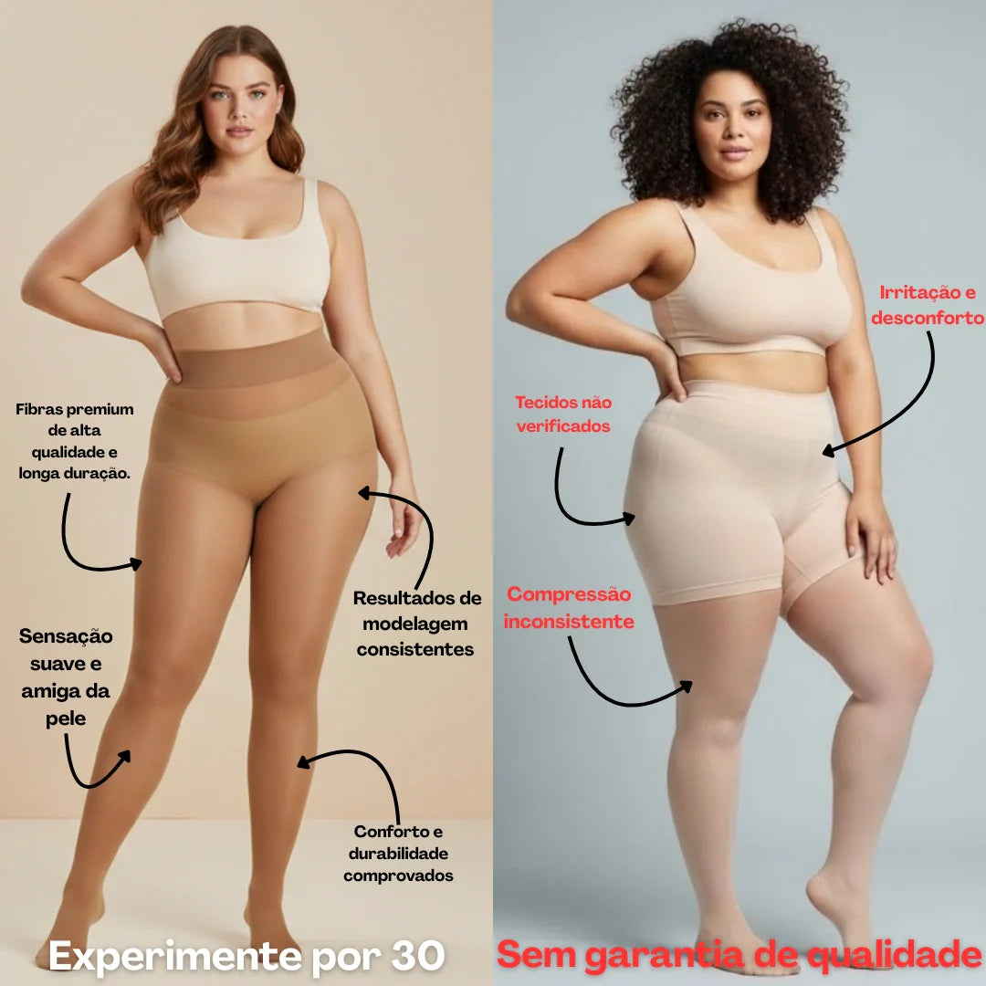 Meias-calças anticelulíticas - Redefina a sua silhueta sem esforço (Embalagem de 3)