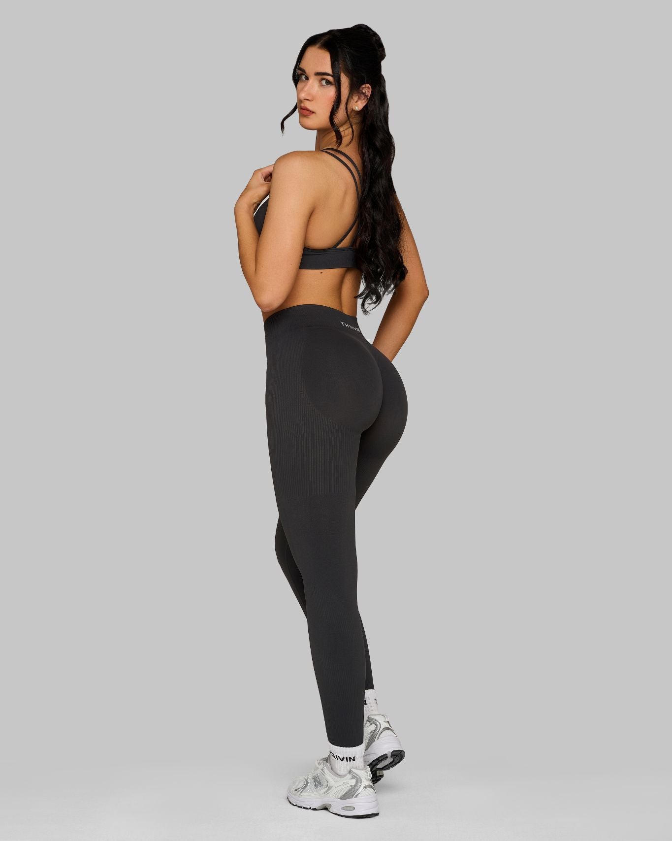 Legging froncé Sculpting Elevate™ taille mi-haute | Gris anthracite