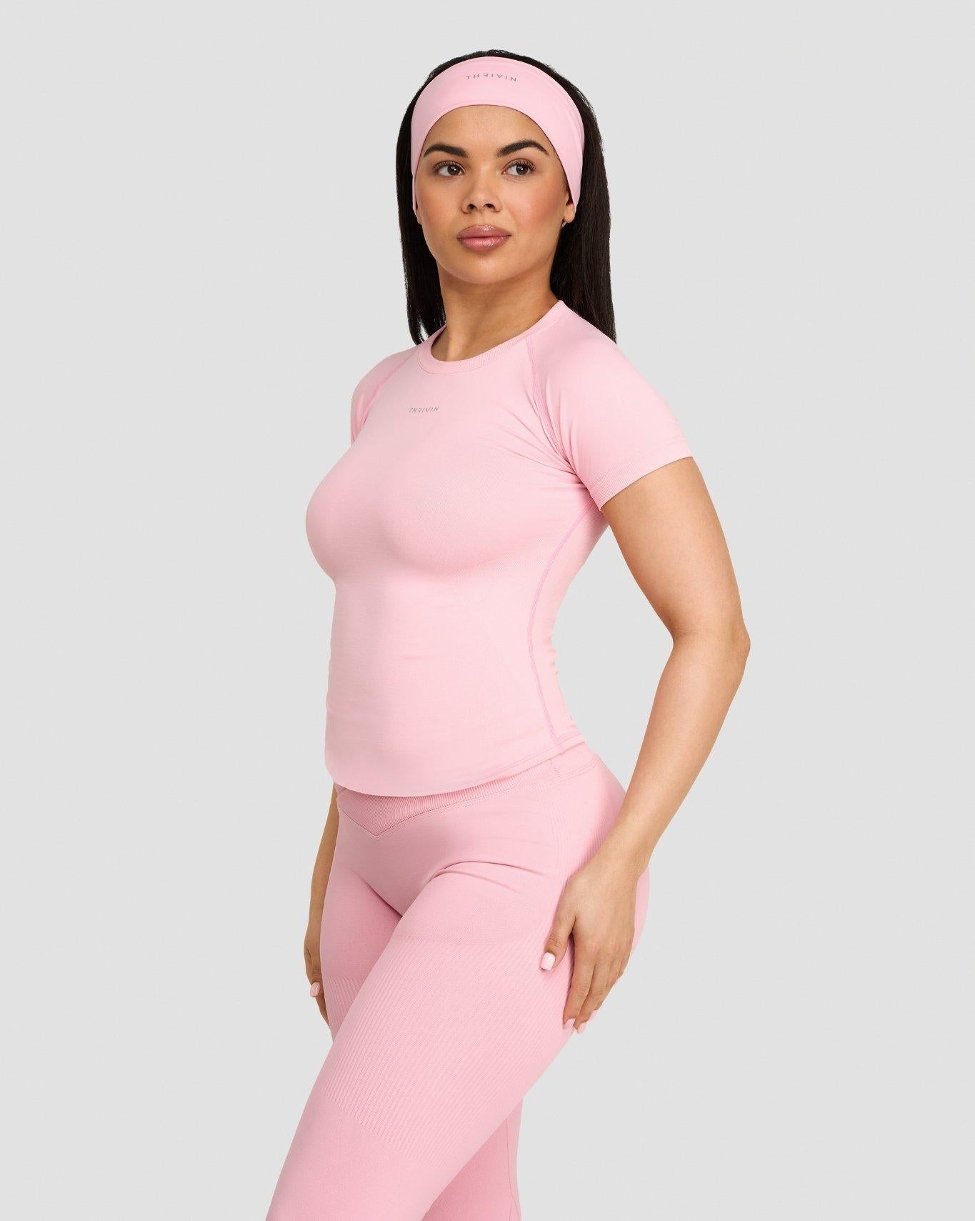 T-shirt de compression Elevate™ | Rose coton