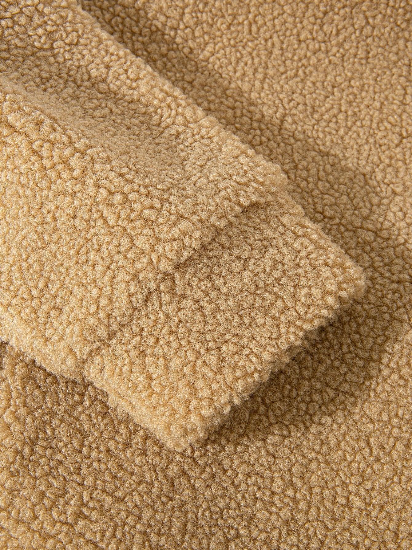 Cor Casaco de Teddy Fleece com Bloco de Cores & Calças Jogger de Corduroy com Corda