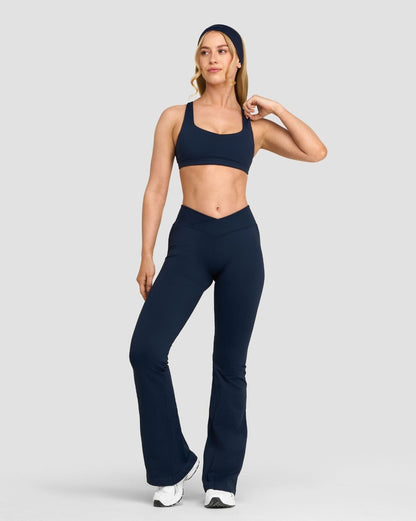 Legging évasé taille en V froncé Elevate™ Sculpting | Bleu marine nuit