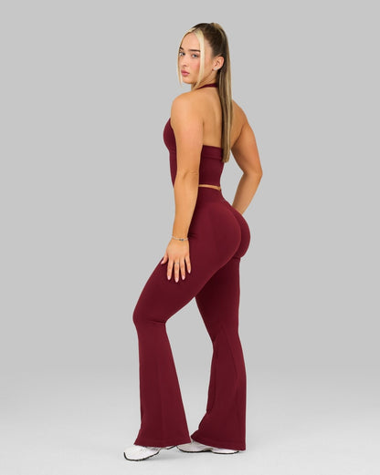Legging Évasé Sculptant Taille V Elevate™ Froncé | Rouge Bordeaux
