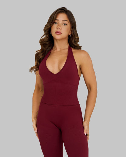 Top licou sans couture sculptant Elevate™ | Lie de vin