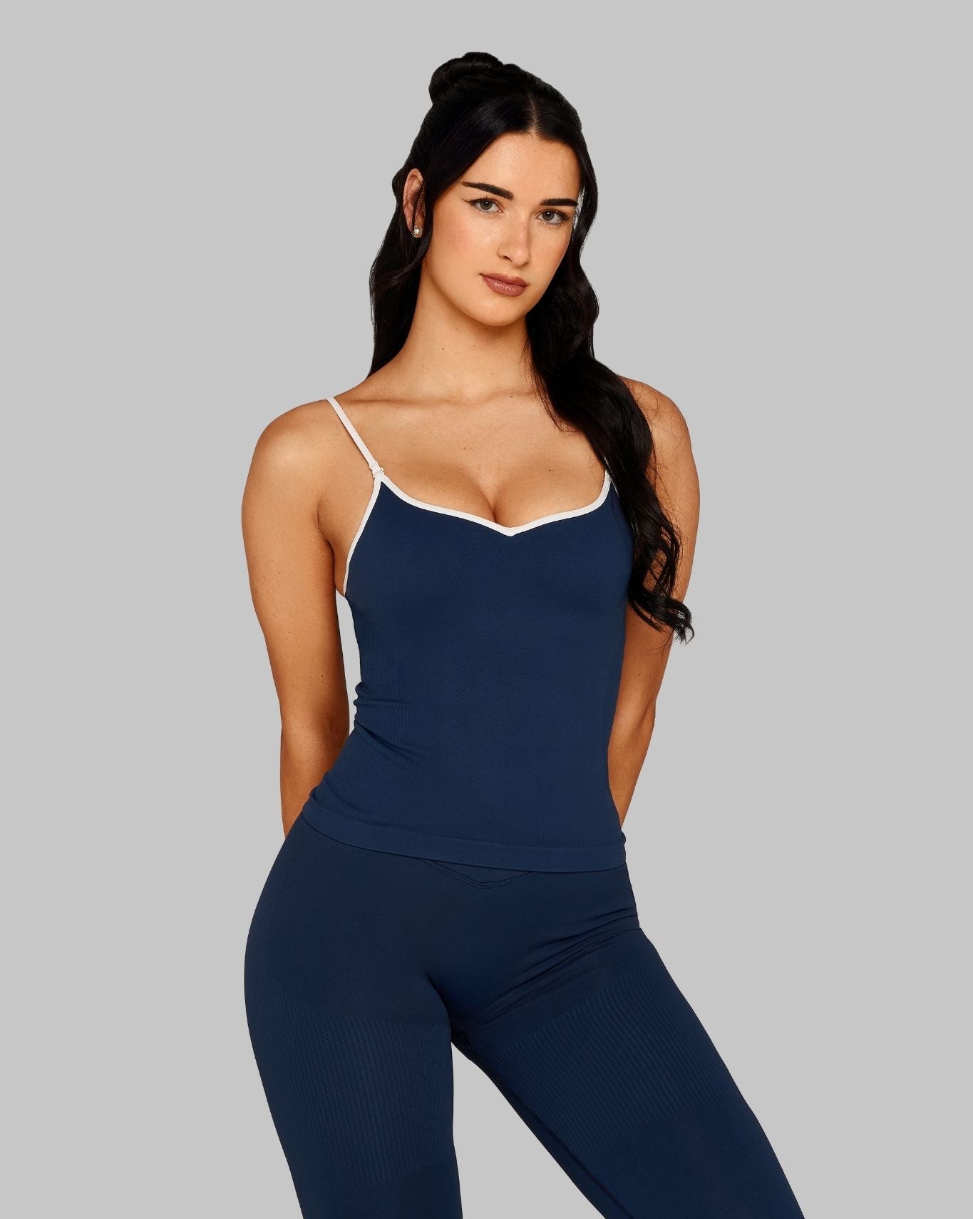 Débardeur Sweetheart Côtelé | Bleu marine