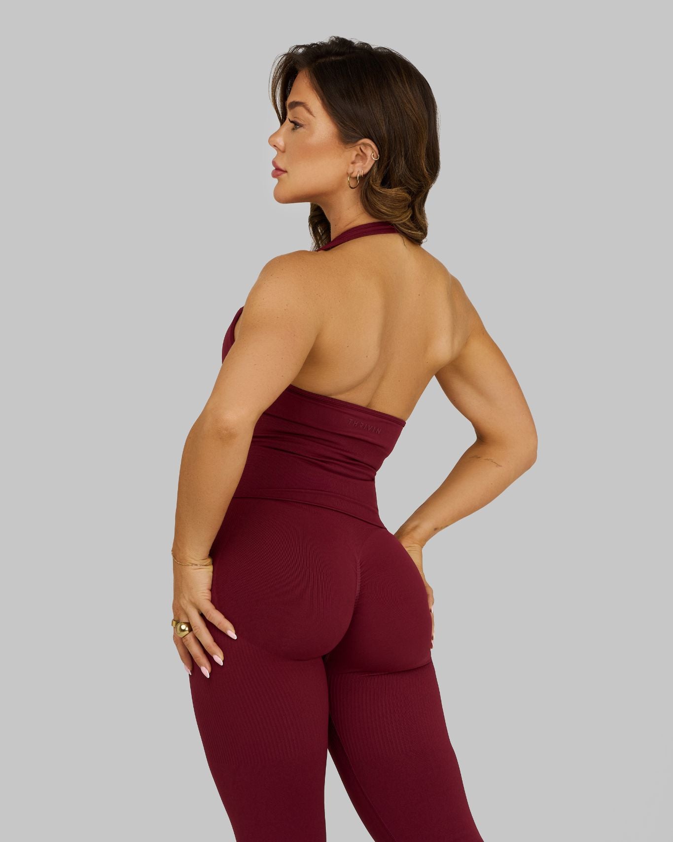 Top licou sans couture sculptant Elevate™ | Lie de vin