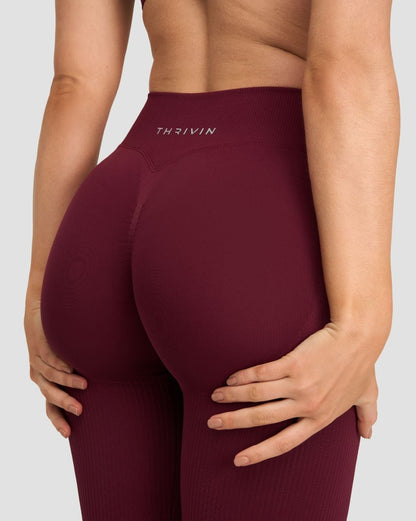 Legging galbant taille mi-haute en V Elevate™ Scrunch évasé | Bordeaux