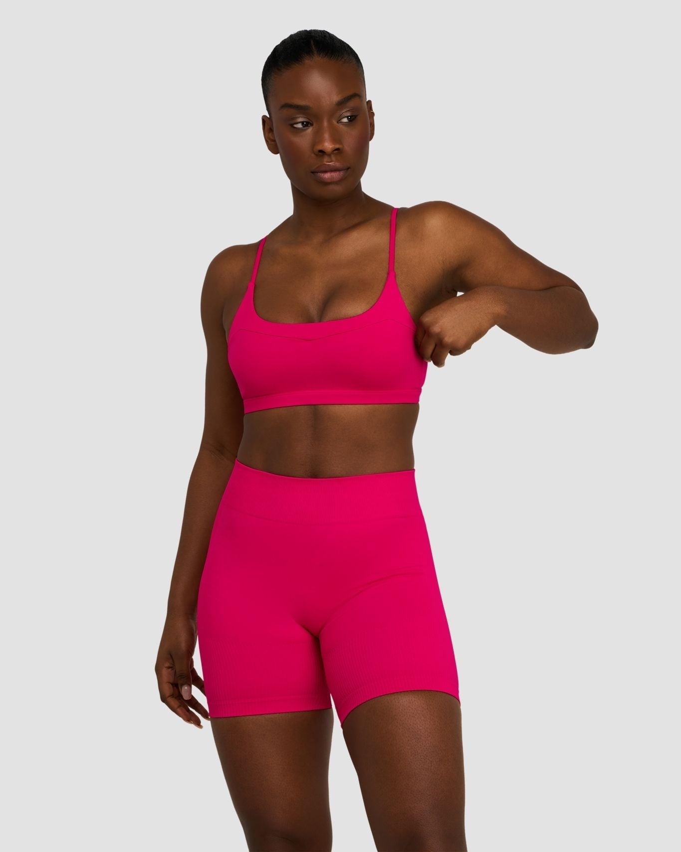 Soutien-gorge sans couture Sculpting en tricot côtelé à col rond Elevate™ | Fraise