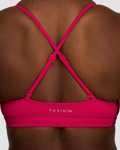 Soutien-gorge sans couture Sculpting en tricot côtelé à col rond Elevate™ | Fraise