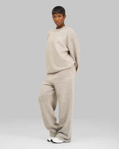 Ensemble 2 pièces pull et pantalon en maille essentielle | Stone
