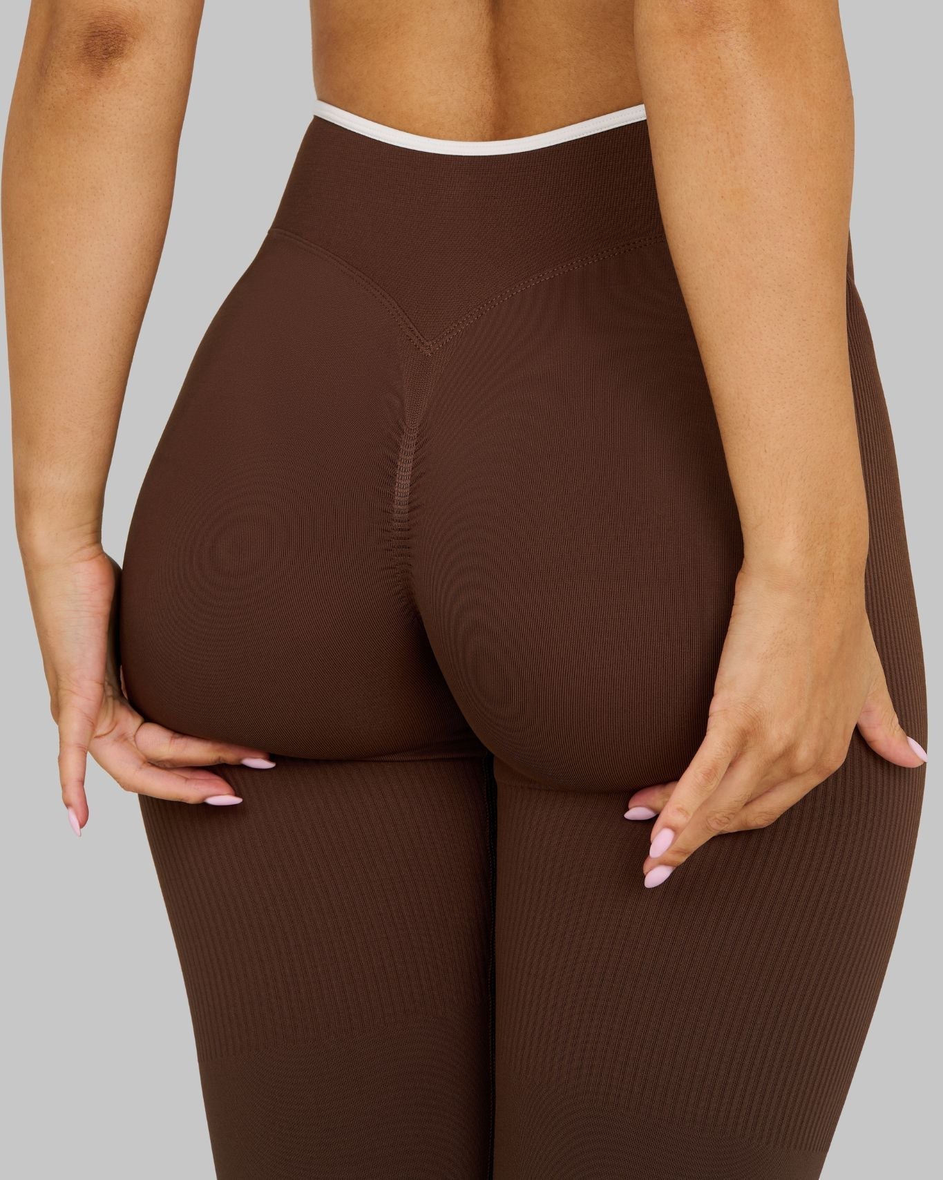 Legging galbant taille en V | Marron Bourbon