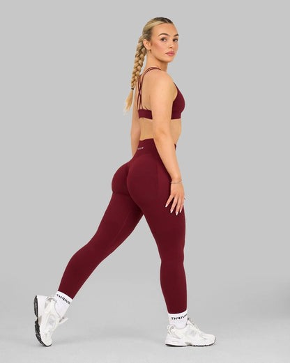 Legging galbant taille haute Elevate™ Scrunch | Rouge Bordeau