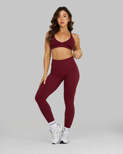 Legging froncé sculptant à taille mi-haute Elevate™ | Lie de vin