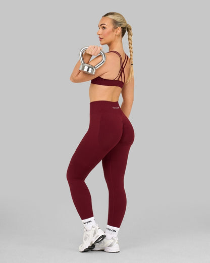 Legging galbant taille haute Elevate™ Scrunch | Rouge Bordeau