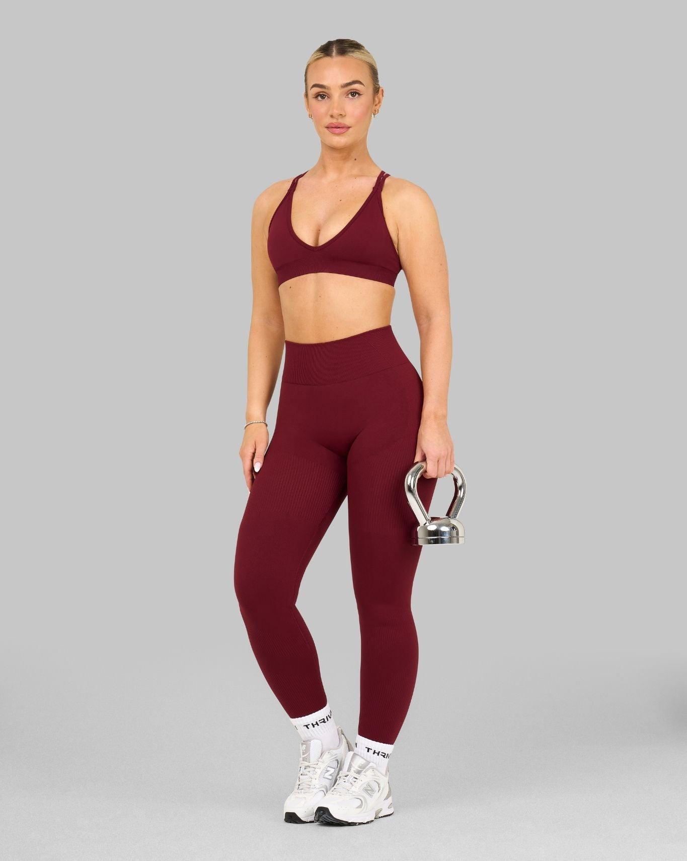 Legging galbant taille haute Elevate™ Scrunch | Rouge Bordeau