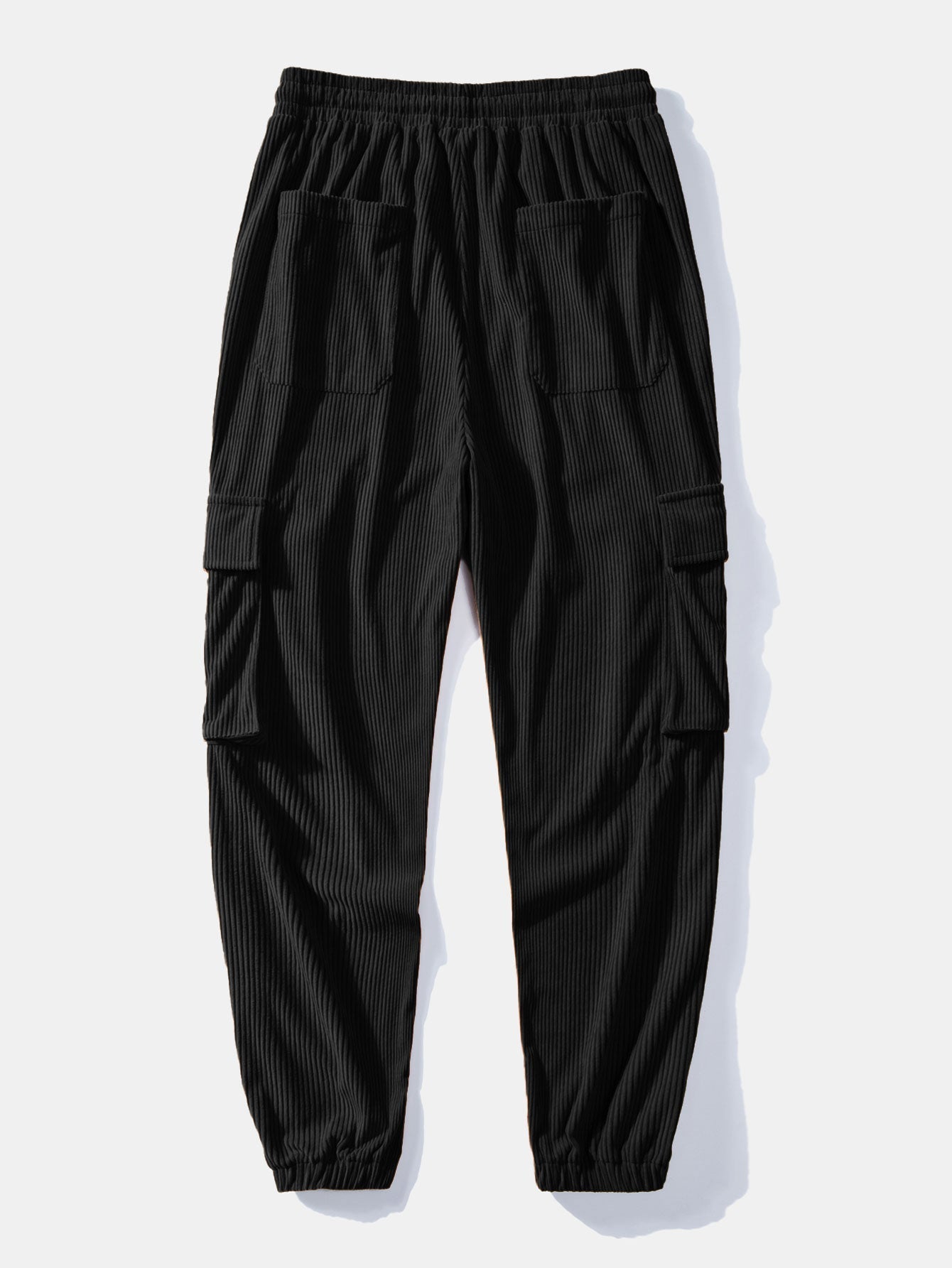 Waffle Button Up camisa e calça de corredor de carga de veludo de cordão drawtring