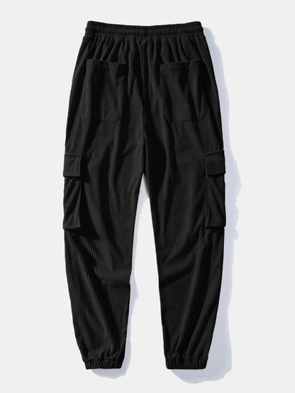 Waffle Button Up camisa e calça de corredor de carga de veludo de cordão drawtring