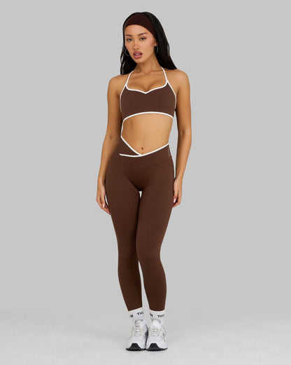 Legging galbant taille en V | Marron Bourbon
