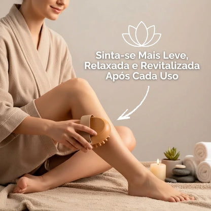 Rolo corporal anticelulítico em madeira – aumenta a circulação e suaviza a pele