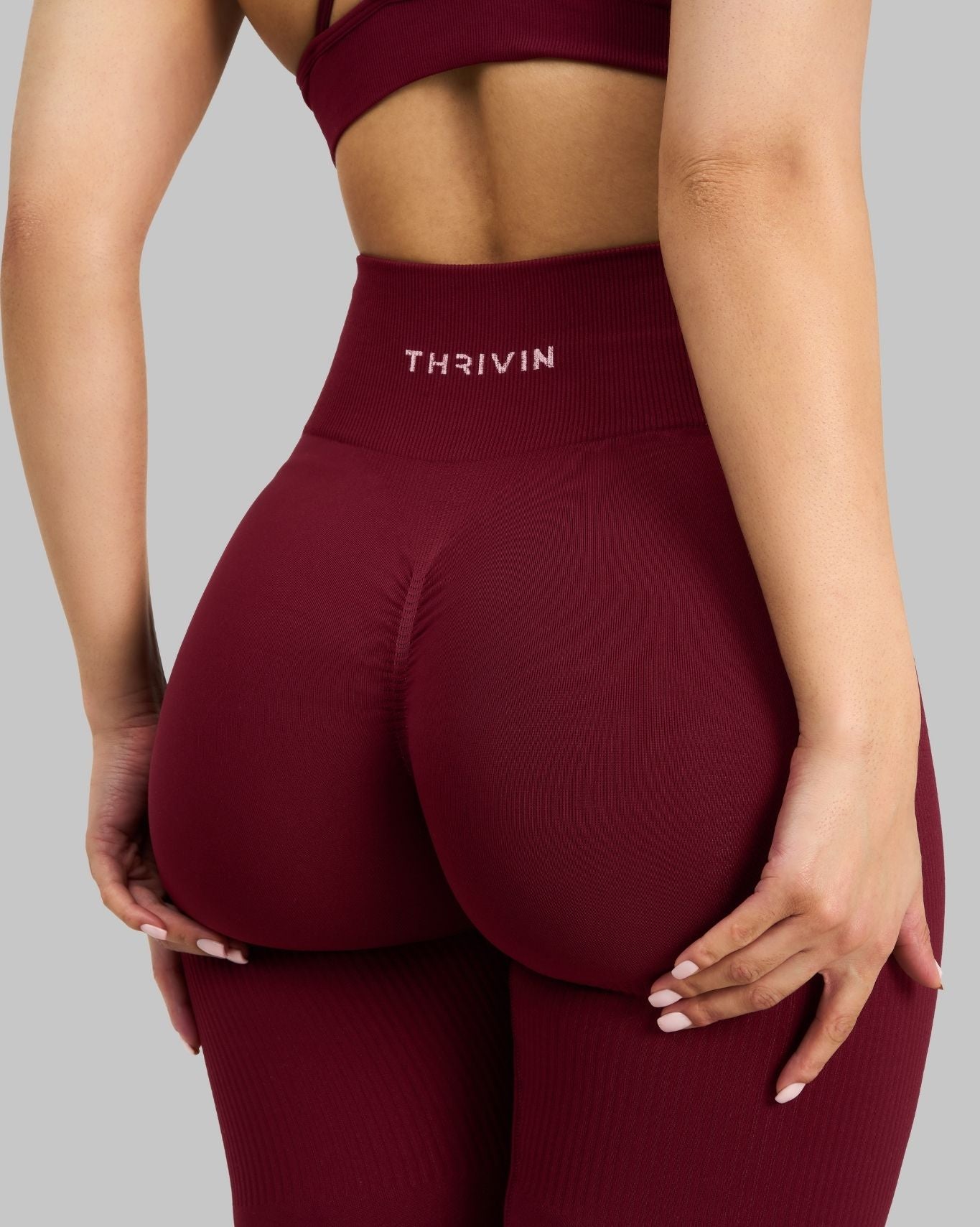 Legging galbant taille haute Elevate™ Scrunch | Rouge Bordeau