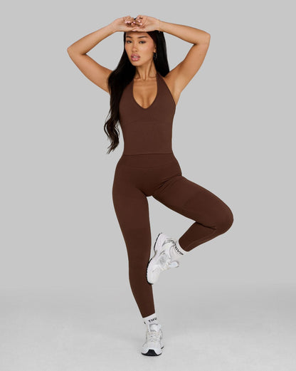 Legging sculptant taille mi-haute Elevate™ Scrunch | Brun Bourbon