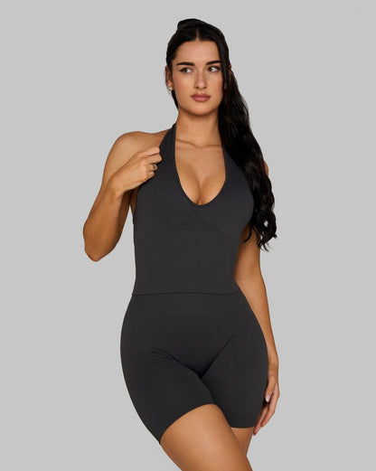 Elevate™ Sculpting Seamless Halterneck Top | Charcoal Grey