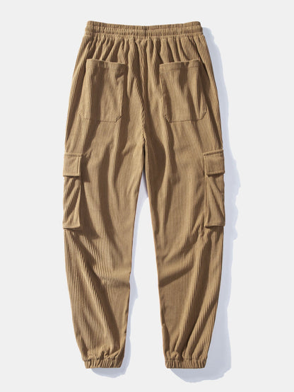 Cor Casaco de Teddy Fleece com Bloco de Cores & Calças Jogger de Corduroy com Corda
