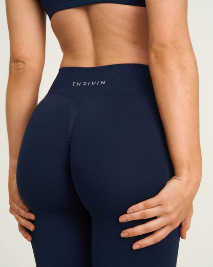 Legging évasé taille en V froncé Elevate™ Sculpting | Bleu marine nuit