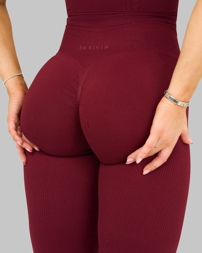 Legging Évasé Sculptant Taille V Elevate™ Froncé | Rouge Bordeaux