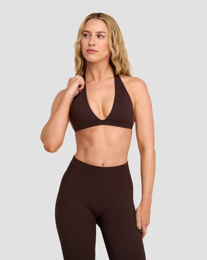 Soutien-gorge dos nu en V sans coutures galbant Elevate™ | Café