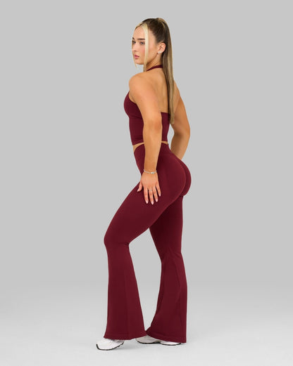 Legging Évasé Sculptant Taille V Elevate™ Froncé | Rouge Bordeaux