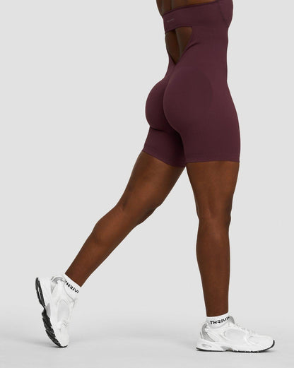Combinaison une pièce sculptante Elevate™ à encolure dos nu | Mauve Foncé