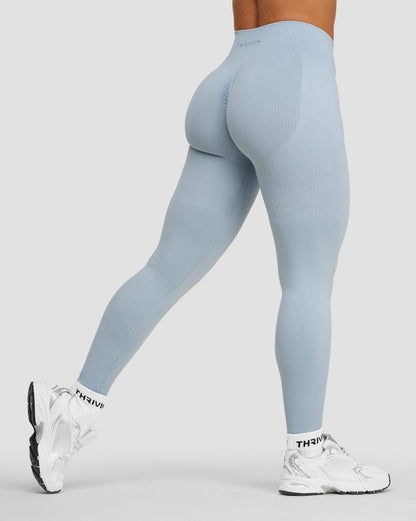 Leggings de maintien taille mi-haute Elevate™ effet froissé | Bleu brumeux