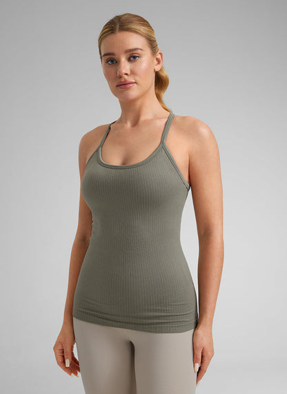 Débardeur Speedy Seamless de couleur unie avec soutien-gorge intégré