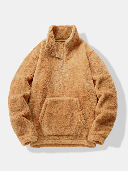 3 Peças de Moletom Teddy com Zíper de 1/4