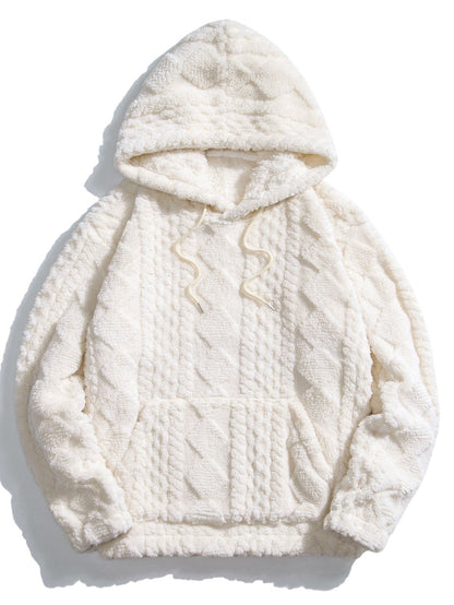 3 Peças Geometria Jacquard Teddy Hoodies