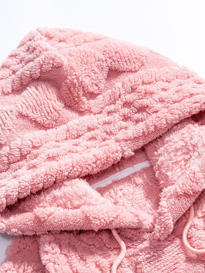 3 Peças Geometria Jacquard Teddy Hoodies