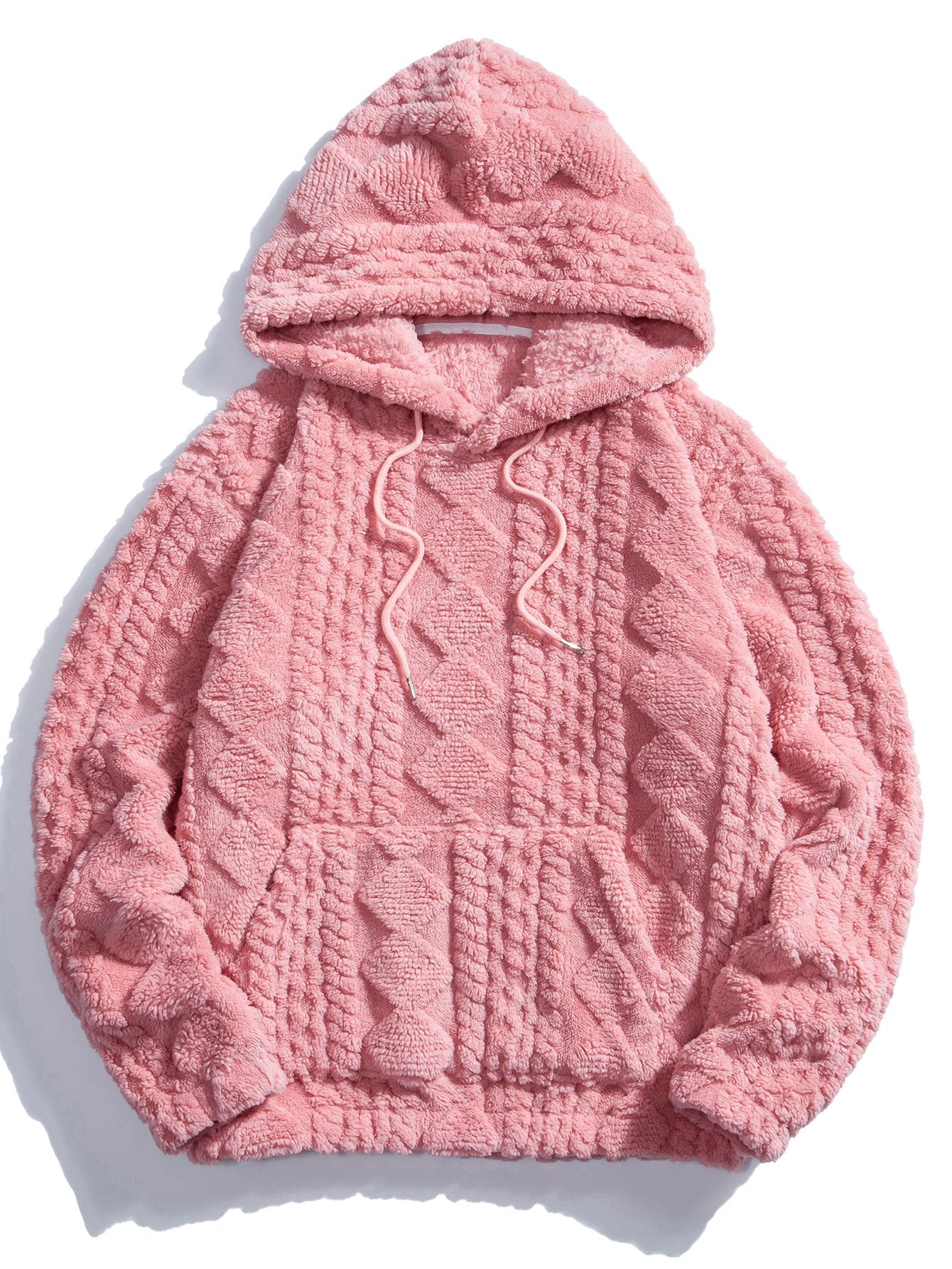 3 Peças Geometria Jacquard Teddy Hoodies