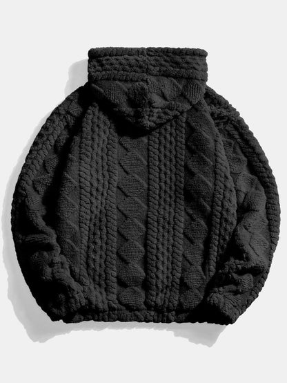 3 Peças Geometria Jacquard Teddy Hoodies